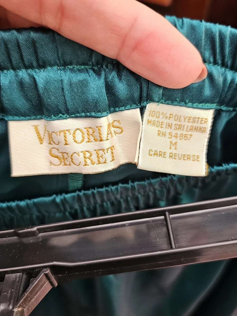 Vintage 90s Victoria’s Secret Deep Green Jacquard Satin Pajama Set M